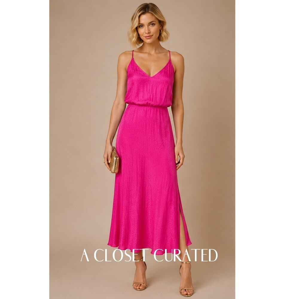 Rotate Birger Christensen Strappy Back Midi Dress 2 Pink